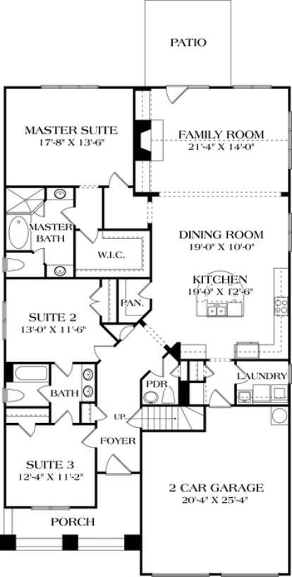 Main Floor Plan for House Plan #3323-00598