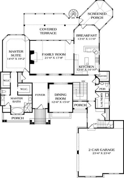 Main Floor Plan for House Plan #3323-00621