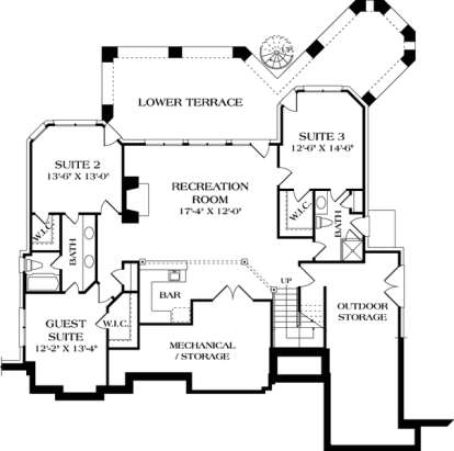 Basement Floor Plan for House Plan #3323-00621