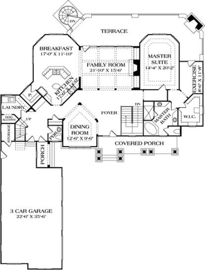 Main Floor Plan for House Plan #3323-00625