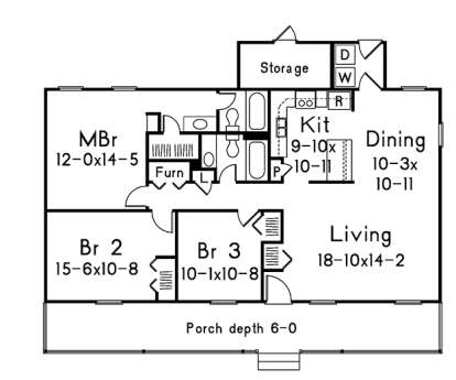 Main Floor Plan for House Plan #5633-00226