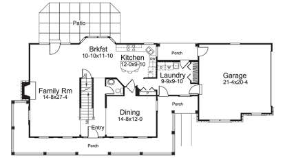 Main Floor Plan for House Plan #5633-00232