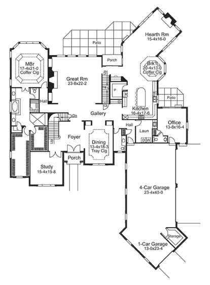 Main Floor Plan for House Plan #5633-00249