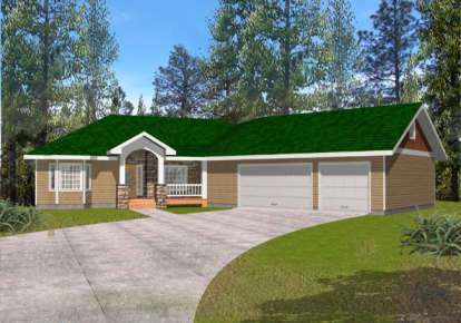 Ranch House Plan #039-00375 Elevation Photo