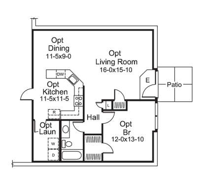 Basement Floor Plan  for House Plan #5633-00251