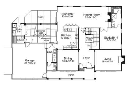 Main Floor Plan for House Plan #5633-00255