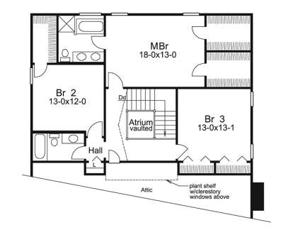 Upper Floor Plan for House Plan #5633-00255
