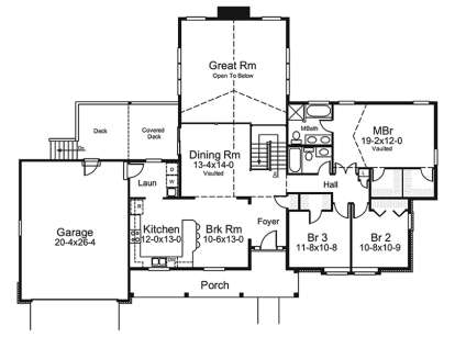 Main Floor Plan for House Plan #5633-00262