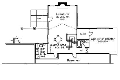 Basement Floor Plan  for House Plan #5633-00262
