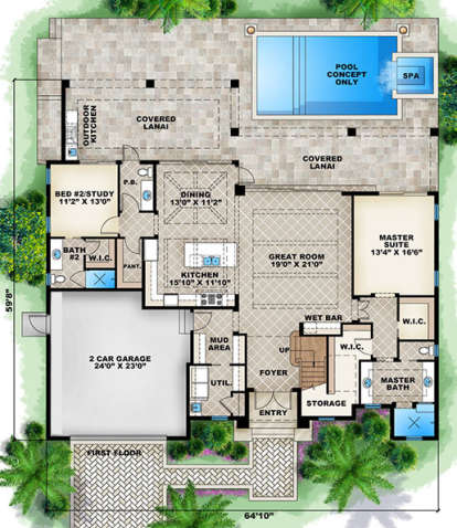 Main Floor Plan for House Plan #1018-00221