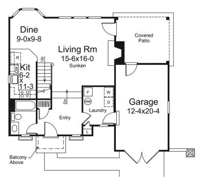 Main Floor Plan for House Plan #5633-00295