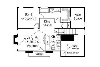 Upper Floor Plan for House Plan #5633-00312