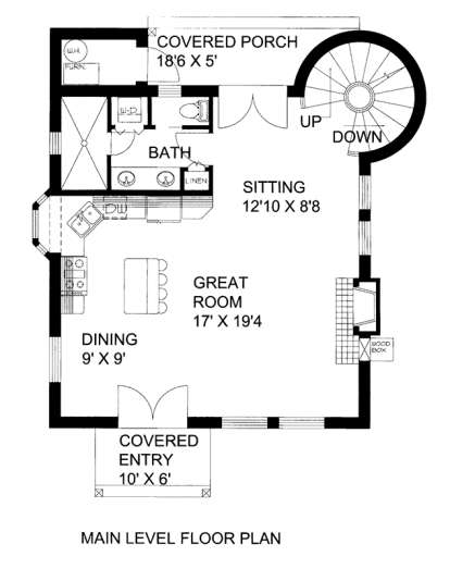 Main Floor Plan for House Plan #039-00588
