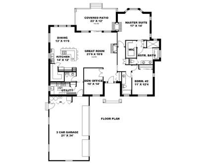 Main Floor Plan for House Plan #039-00603