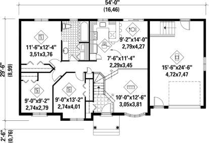 Main Floor Plan for House Plan #6146-00054