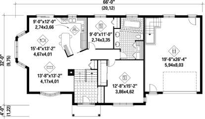 Main Floor Plan for House Plan #6146-00064