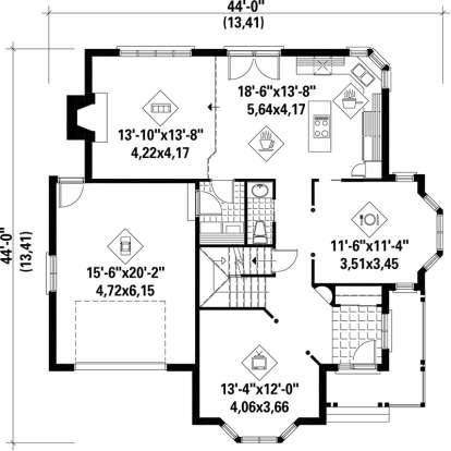Main Floor Plan for House Plan #6146-00089
