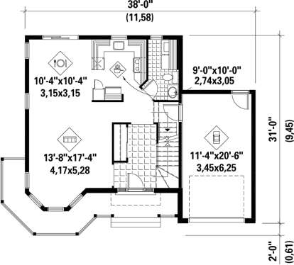 Main Floor Plan for House Plan #6146-00113