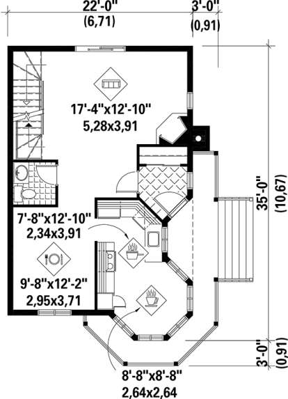 Main Floor Plan for House Plan #6146-00116