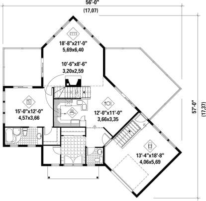 Main Floor Plan for House Plan #6146-00119