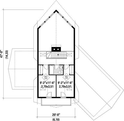Upper Floor Plan for House Plan #6146-00119