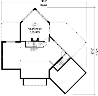 Basement Floor Plan for House Plan #6146-00119