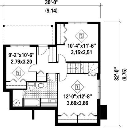Basement Floor Plan  for House Plan #6146-00131