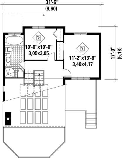 Upper Floor Plan for House Plan #6146-00132