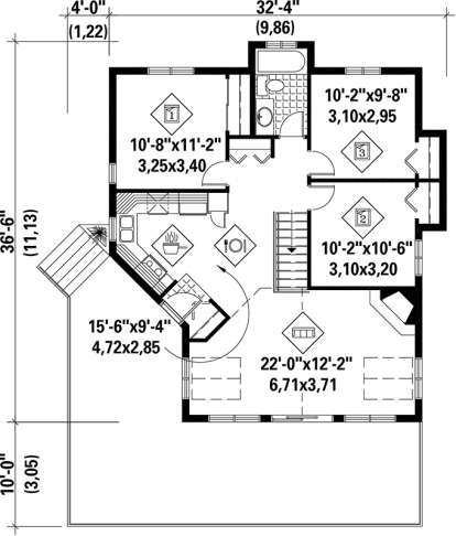 Main Floor Plan for House Plan #6146-00141