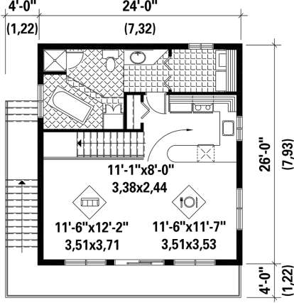 Upper Floor Plan for House Plan #6146-00176