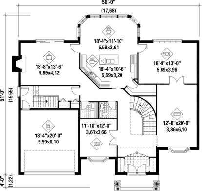 Main Floor Plan for House Plan #6146-00197
