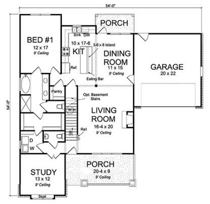 Floorplan 1 for House Plan #4848-00347