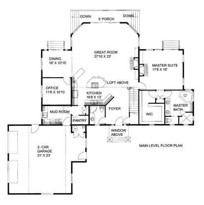 Main Floor Plan for House Plan #039-00629