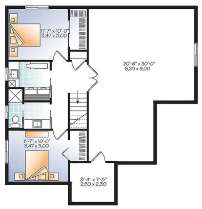 Basement for House Plan #034-01081