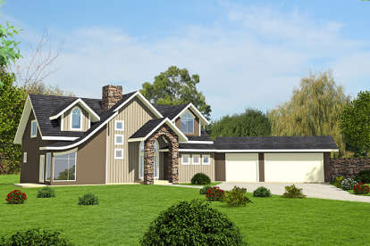 Modern House Plan #039-00676 Elevation Photo