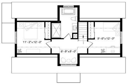 Upper for House Plan #034-01124