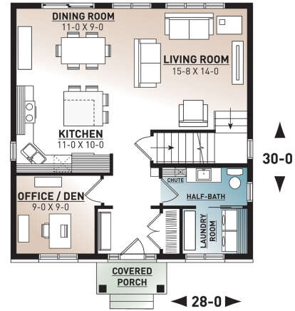 Main Floor for House Plan #034-01130