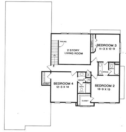 Upper for House Plan #6082-00101