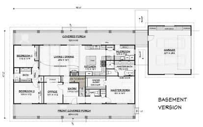 Main Floor w/ Basement Stairs Location for House Plan #3125-00010