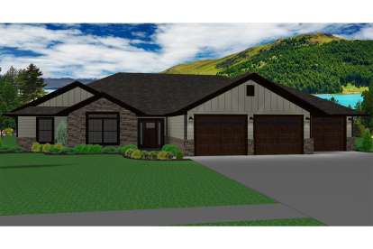 Ranch House Plan #5678-00004 Elevation Photo