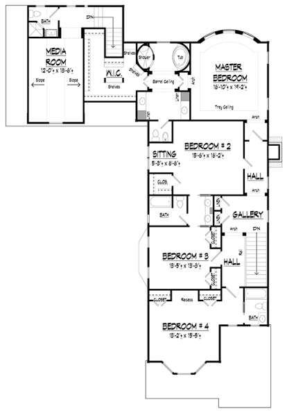 Upper for House Plan #6082-00119