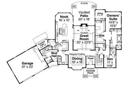 Floorplan 1 for House Plan #035-00771