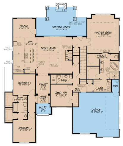 Floorplan 1 for House Plan #8318-00056