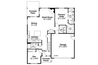 Floorplan 1 for House Plan #035-00786