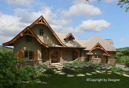 Mountain Rustic House Plan #699-00084 Elevation Photo