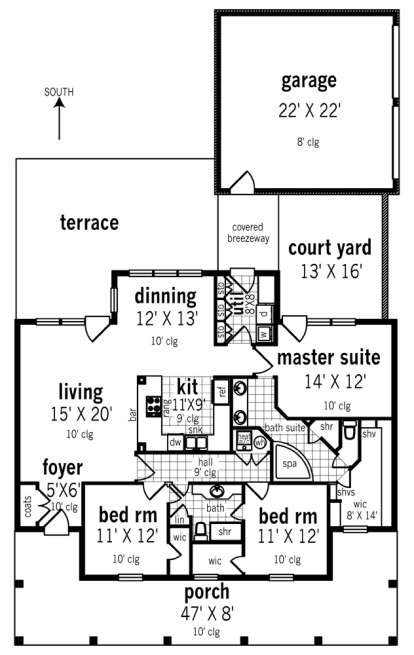 Floorplan 1 for House Plan #048-00258