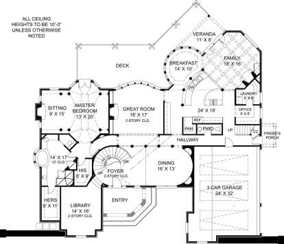 First Floor for House Plan #4195-00012