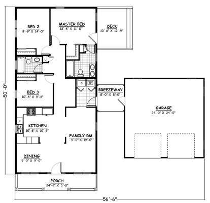 Floorplan 1 for House Plan #526-00037