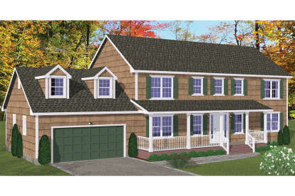 Colonial House Plan #526-00058 Elevation Photo