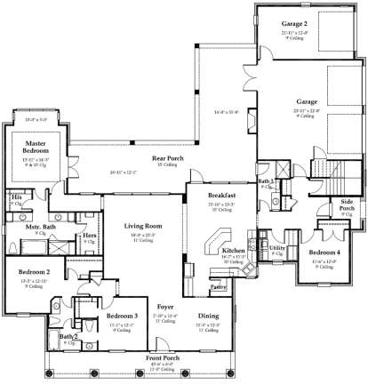 First Floor for House Plan #7516-00016